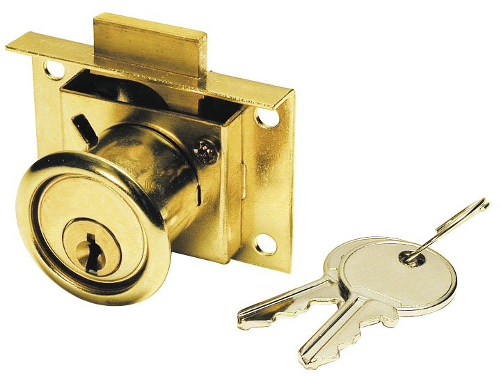 DRAWER LOCK STEEL OR BRASS WITH PLATED
