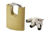 BRASS PADLOCK WITH SHROUDED SHACKLE  TYPE
