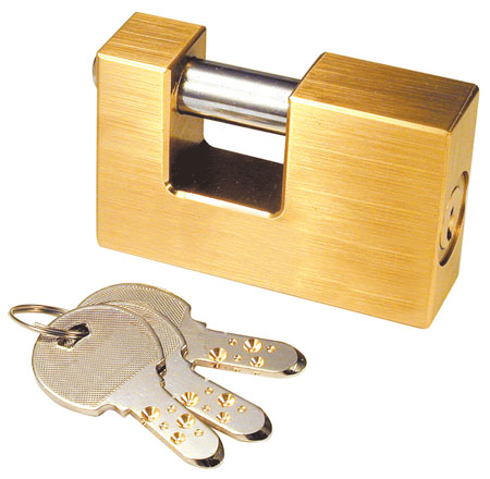 RECTANGULAR BRASS PADLOCK