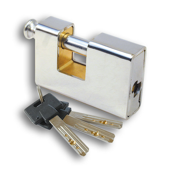 ARMORED RECTANGULAR BRASS   PADLOCK